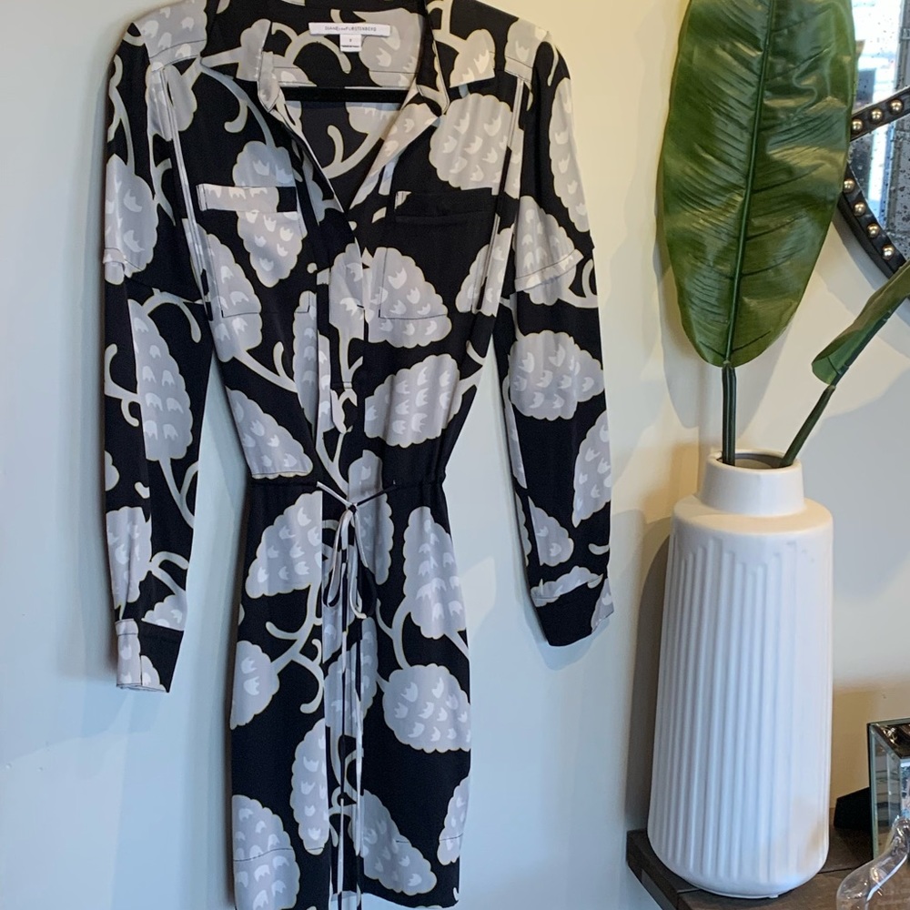 DIANE VON FURSTENBERG ‘Taya' Printed Silk Dress